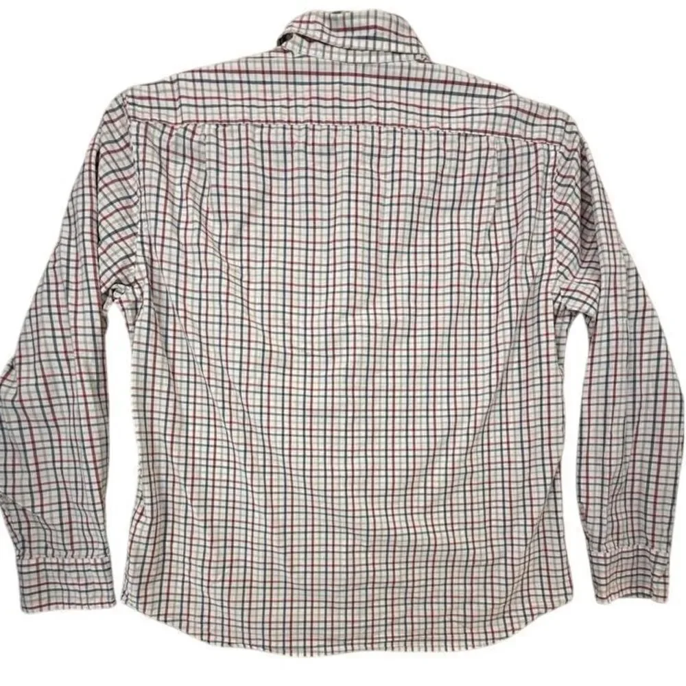J.Crew Flex Washed Button-Down Plaid Shirt Casual Red Blue Checkered Pattern XL